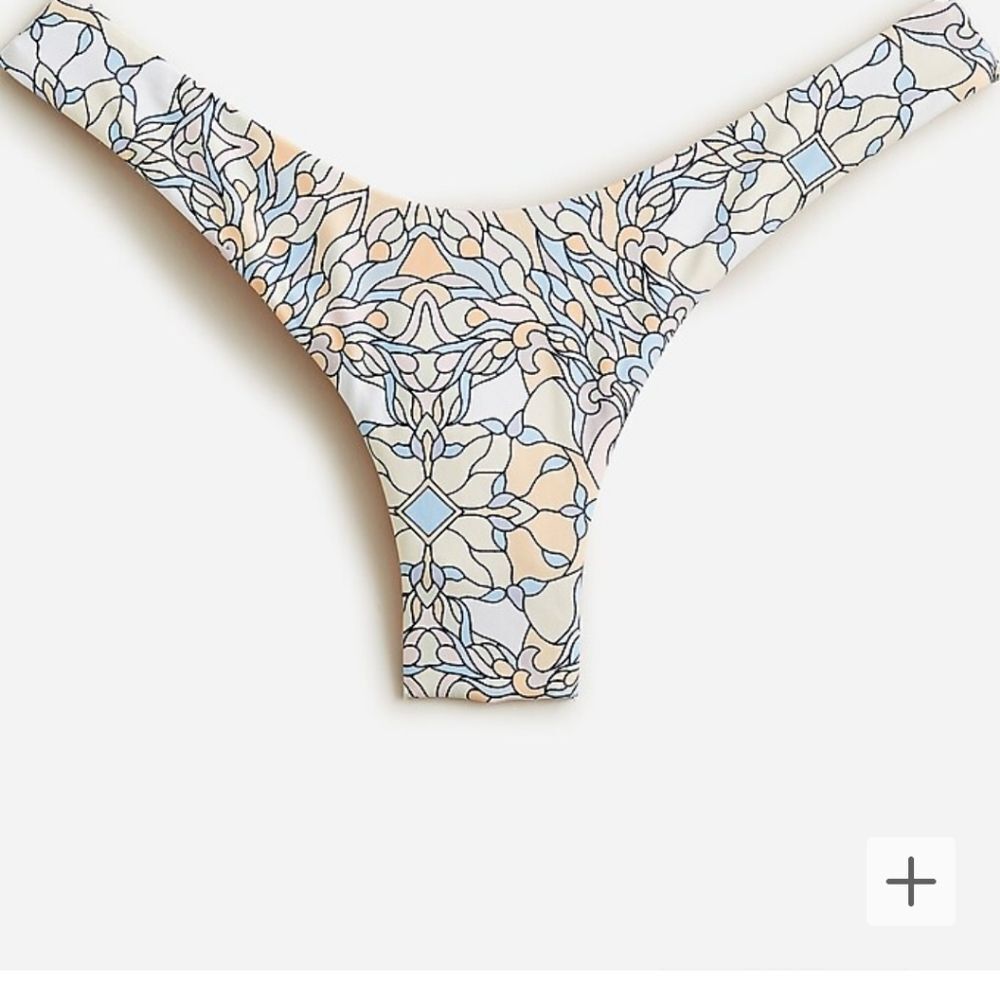 J.crew Active curved-waist cheeky bikini bottom in kaleidoscope medium